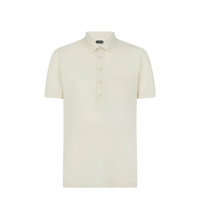 Polo de piqué con mezcla de seda