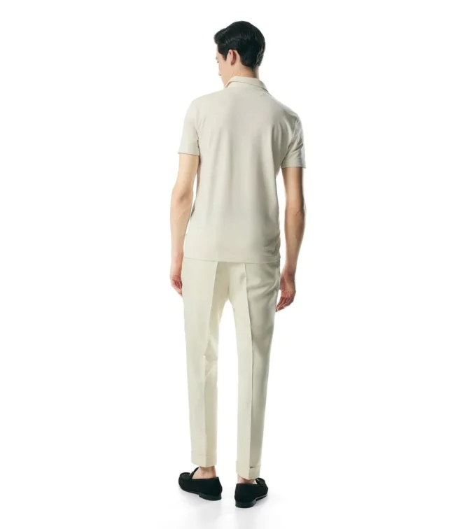 Polo de piqué con mezcla de seda
