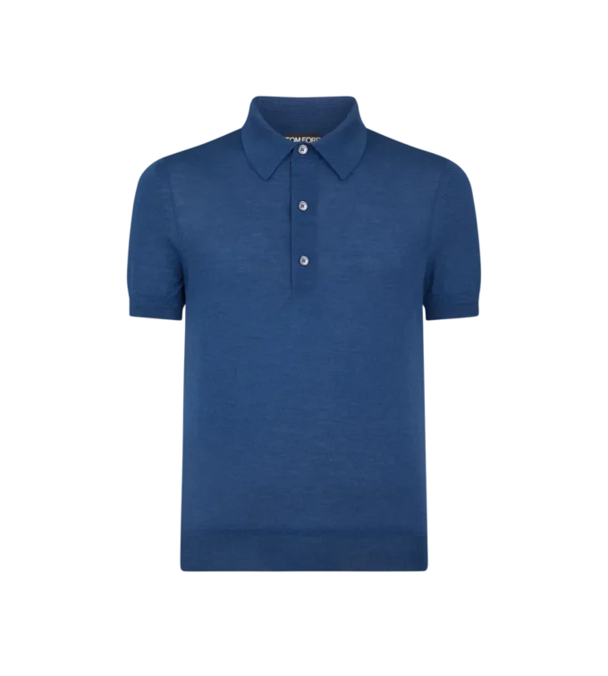 Polo de punto de cachemira y seda de calibre fino