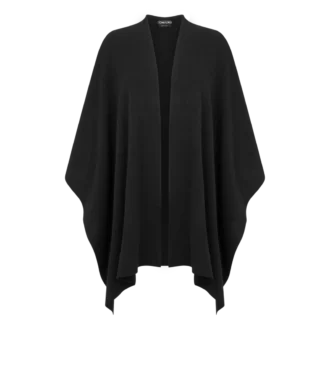 Poncho de cachemira con logotipo bordado en tono Tf Poncho de cachemira con logotipo bordado en tono Tf