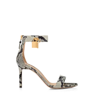 Sandalias con candado estampadas en pitón