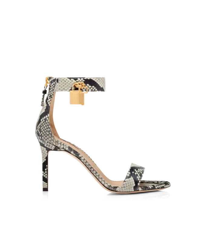 Sandalias con candado estampadas en pitón Sandalias con candado estampadas en pitón