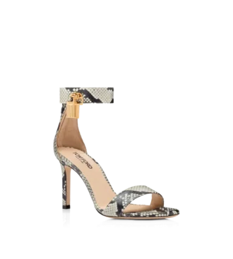 Sandalias con candado estampadas en pitón