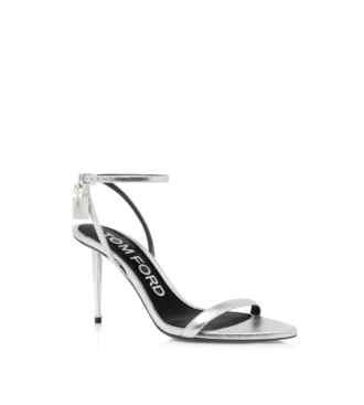 Sandalias con cierre de cuero napa laminado