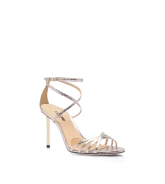 Sandalias Ida laminadas con estampado de pitón