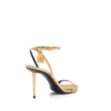Sandalias laminadas de piel napa con cierre de candado y punta afilada, 85 mm