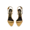 Sandalias laminadas de piel napa con cierre de candado y punta afilada, 85 mm
