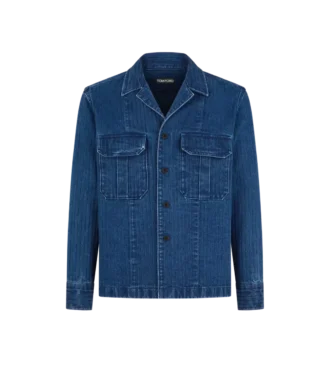 Sobrecamisa vaquera con diseño en espiga