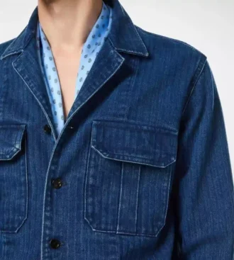 Sobrecamisa vaquera con diseño en espiga