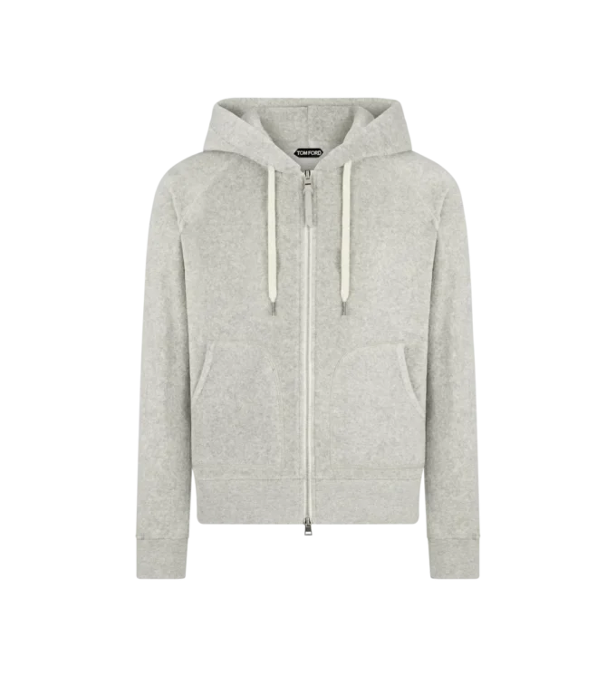 Sudadera con capucha y cremallera de felpa
