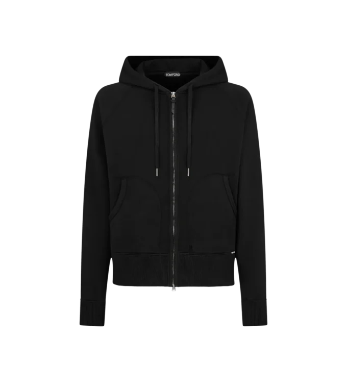Sudadera con capucha y cremallera teñida en prenda