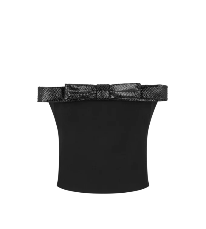 Top sin tirantes con detalle de lazo