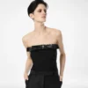 Top sin tirantes con detalle de lazo