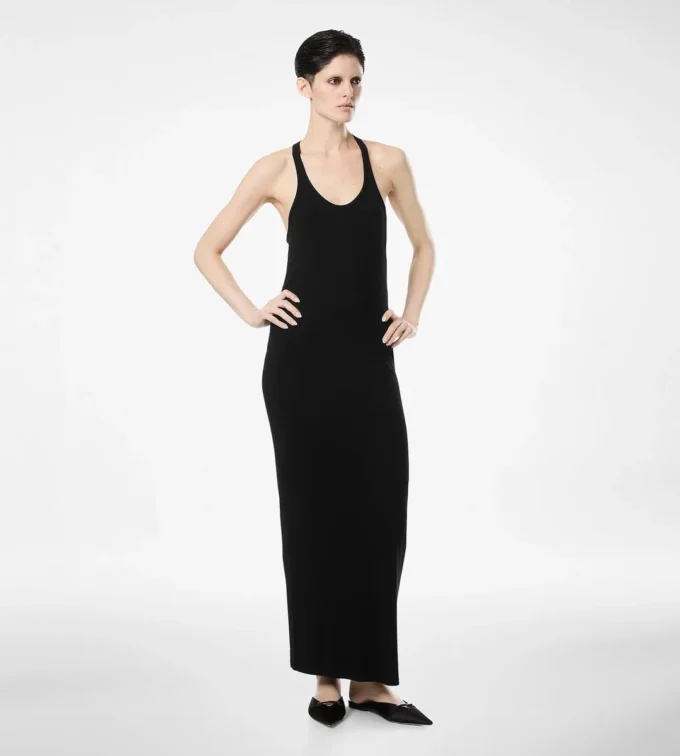 Vestido camiseta con logotipo TF bordado en tono