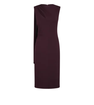 Vestido de cóctel con aberturas y detalle de pañuelo