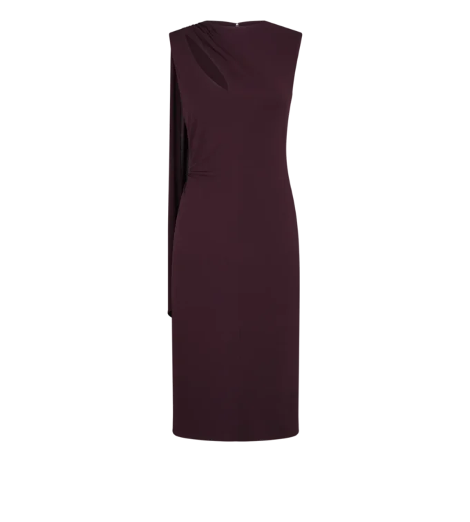 Vestido de cóctel con aberturas y detalle de pañuelo Vestido de cóctel con aberturas y detalle de pañuelo