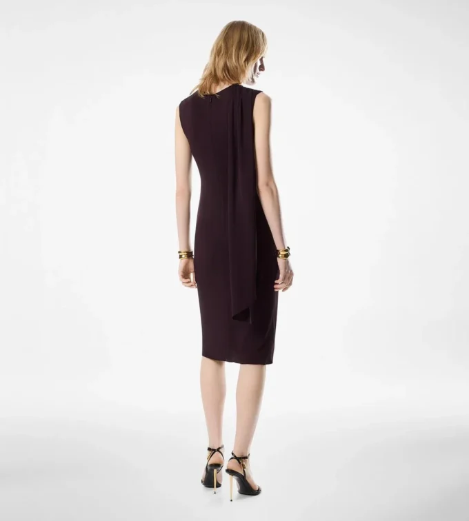 Vestido de cóctel con aberturas y detalle de pañuelo Vestido de cóctel con aberturas y detalle de pañuelo