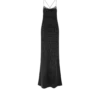 Vestido de noche camisola de crepé de seda con lunares y detalles de encaje