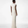 Vestido de noche con cuello en V profundo y tejido elástico «Sable»