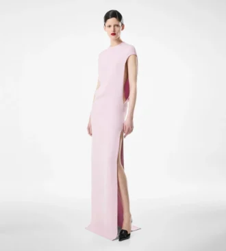Vestido de noche elástico de doble georgette de seda Vestido de noche elástico de doble georgette de seda