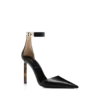 Zapatos de salón con correa al tobillo y hebilla en T de piel granulada flexible
