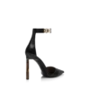 Zapatos de salón con correa al tobillo y hebilla en T de piel granulada flexible
