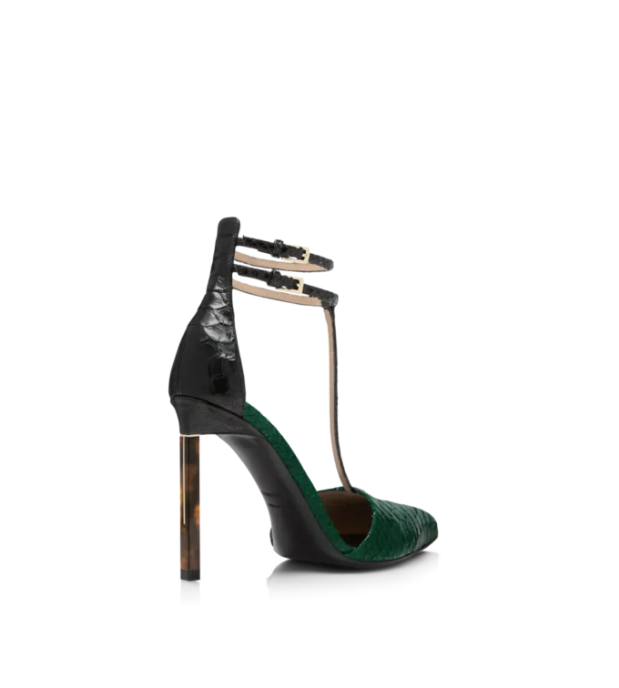 Zapatos de salón con tira en T estampados de pitón Zapatos de salón con tira en T estampados de pitón