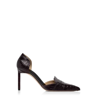 Zapatos de salón Eva D’Orsay de piel de cocodrilo estampada brillante