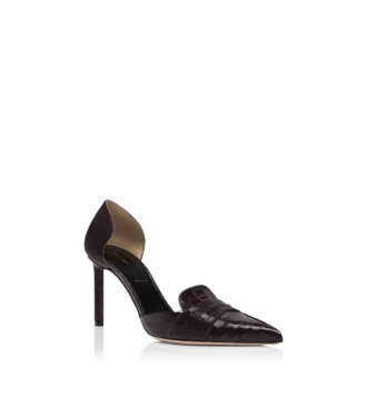 Zapatos de salón Eva D’Orsay de piel de cocodrilo estampada brillante