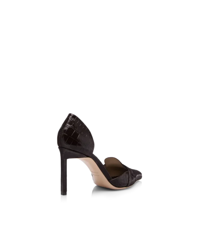 Zapatos de salón Eva D’Orsay de piel de cocodrilo estampada brillante Zapatos de salón Eva D’Orsay de piel de cocodrilo estampada brillante