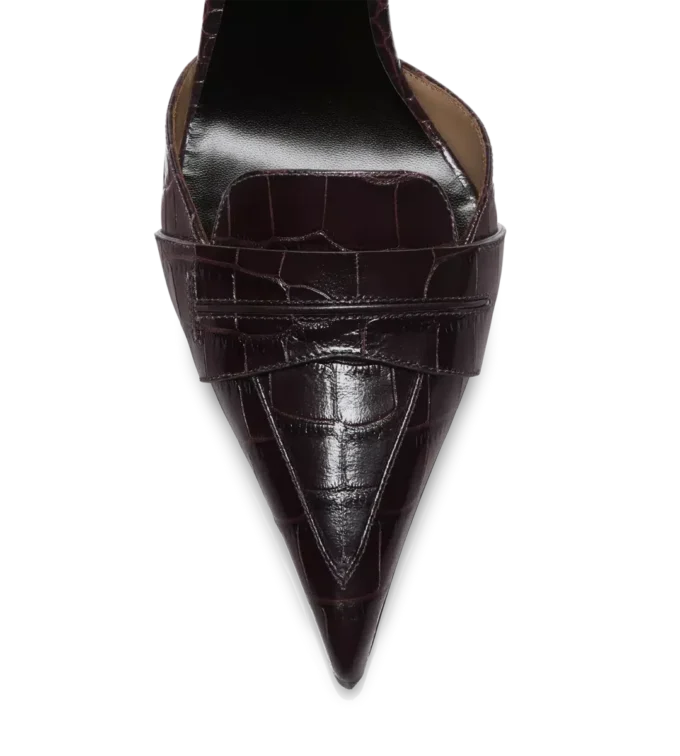 Zapatos de salón Eva D’Orsay de piel de cocodrilo estampada brillante Zapatos de salón Eva D’Orsay de piel de cocodrilo estampada brillante