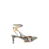 Zapatos de tacón con correa trasera de ante estampado de pitón Zapatos de tacón con correa trasera de ante estampado de pitón