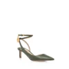 Zapatos de tacón con talón abierto Padlock de ante con efecto lagarto Zapatos de tacón con talón abierto Padlock de ante con efecto lagarto